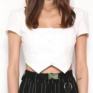 Revolve I.AM.GIA White Button-Up Top